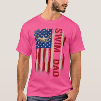  Zwemvader Amerikaanse Vlag Zwemmen T-shirt