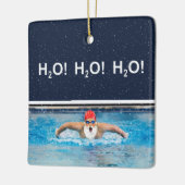 Zwemvakantie cadeau keramisch ornament (Links)