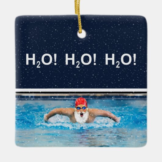 Zwemvakantie cadeau keramisch ornament (Voorkant)