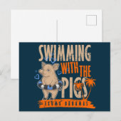 Zwemvarkens Bahama's Briefkaart Vakantie Cruise (Voorkant / Achterkant)