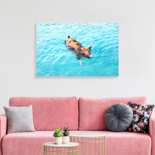 Zwemvarkens van Exuma Canvas Afdruk (Insitu (Woonkamer))