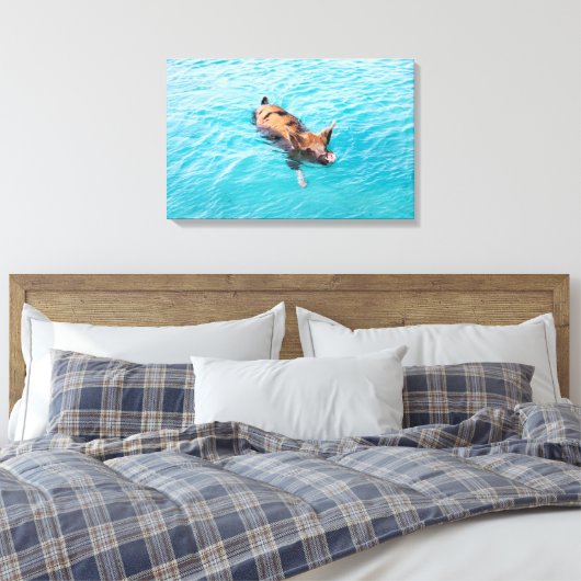 Zwemvarkens van Exuma Canvas Afdruk (Insitu (Slaapkamer))