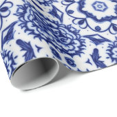 Zwemvederdagavond - Elegant blauw en wit Cadeaupapier (Rol Hoek)