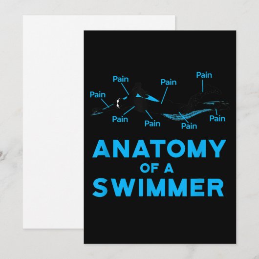Zwemveer geeft anatomie van een zwemmer feestdagenkaart (Voorkant / Achterkant)