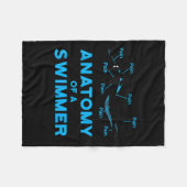 Zwemveer geeft anatomie van een zwemmer fleece deken (Voorkant (Horizontaal))