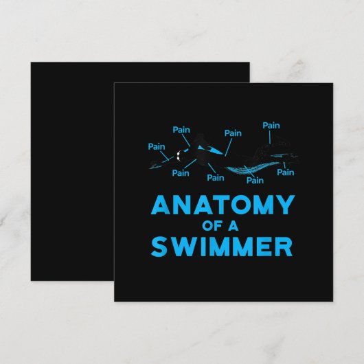 Zwemveer geeft anatomie van een zwemmer kaart (Voorkant / Achterkant)