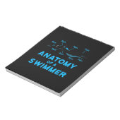 Zwemveer geeft anatomie van een zwemmer notitieblok (Linkerzijde)