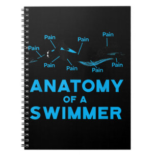 Zwemveer geeft anatomie van een zwemmer notitieboek