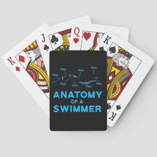 Zwemveer geeft anatomie van een zwemmer pokerkaarten