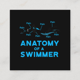 Zwemveer geeft anatomie van een zwemmer vierkante visitekaartje