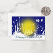 Zwemveer op wintermaan notitiekaartje (Voorkant / Achterkant in situ)