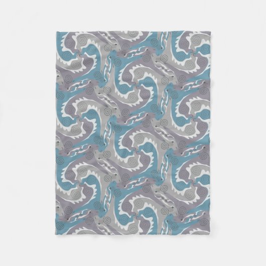 Zwemveer Tesselation Blue Blanket 3 Fleece Deken (Voorkant)