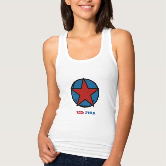 Zwemverdeler, gegloeide doorsnede, "RED STAR" Tanktop (Voorkant)