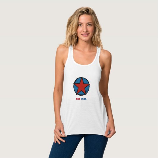 Zwemverdeler, gegloeide doorsnede, "RED STAR" Tanktop (Volledige Voorkant)
