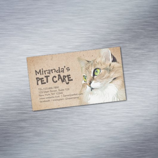 Zwemverzorging zwemmen Pet Beauty Salon Magnetisch Visitekaartje (Voorbeeld)