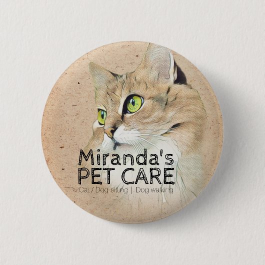 Zwemverzorging zwemmen Schoonsalonkat Ronde Button 5,7 Cm (Voorkant)