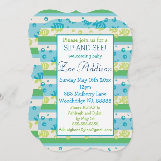 Zwemvissen Baby Sip en See Kaart (Voorkant / Achterkant)