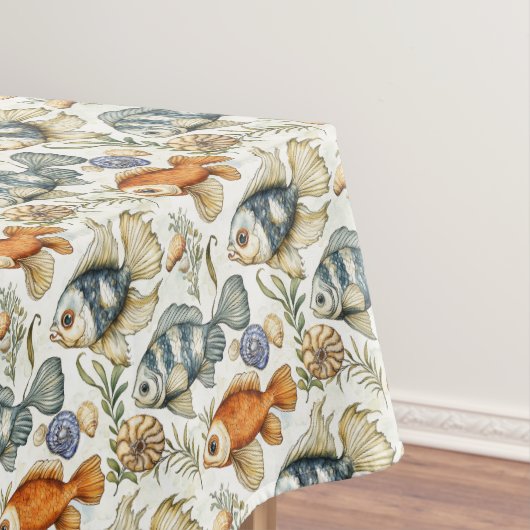 Zwemvissen en zeehondenschelpen tafelkleed (Voorbeeld)