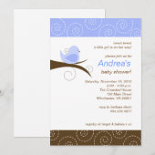 Zwemvogel Blue Boy Baby shower Kaart (Voorkant / Achterkant)