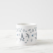 Zwemvogels in vluchtillustratie espresso kop (Voorkant)