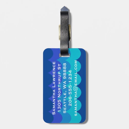 Zwemvormig Bagagelabel (Achterkant verticaal)