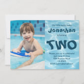 Zwemwater baby foto 2e verjaardag kaart (Voorkant)