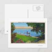 Zwemwaterscène in het natuurpark van het meer van  briefkaart (Voorkant / Achterkant)