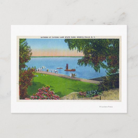 Zwemwaterscène in het natuurpark van het meer van  briefkaart (Voorkant)