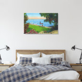 Zwemwaterscène in het natuurpark van het meer van  canvas afdruk (Insitu (Slaapkamer))