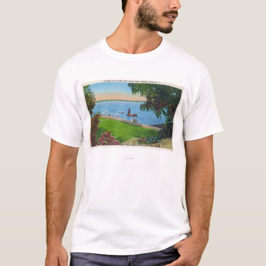 Zwemwaterscène in het natuurpark van het meer van t-shirt (Voorkant)