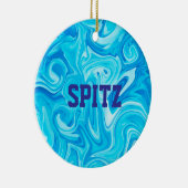 Zwemwatersport Blauwe Naam Kunst Keramisch Ornament (Rechts)