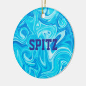 Zwemwatersport Blauwe Naam Kunst Keramisch Ornament (Links)