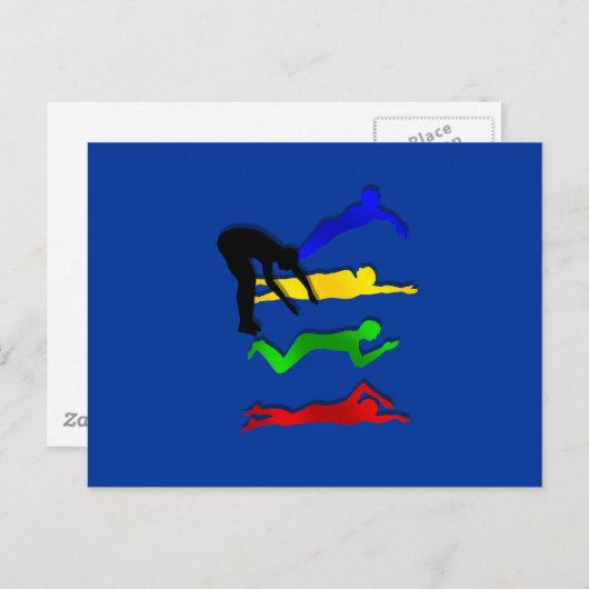 Zwemwatersport Briefkaart (Voorkant / Achterkant)