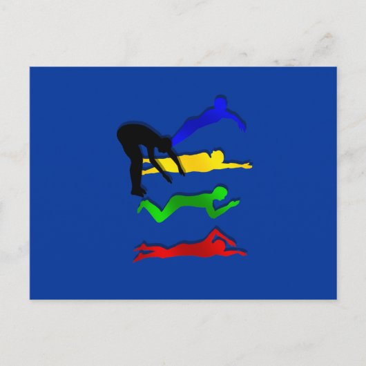 Zwemwatersport Briefkaart (Voorkant)