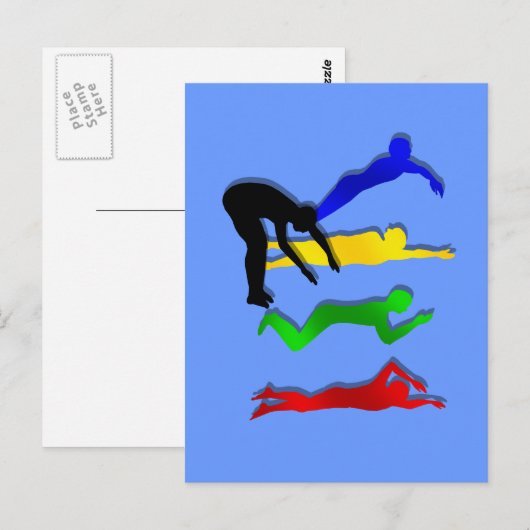 Zwemwatersport Briefkaart (Voorkant / Achterkant)