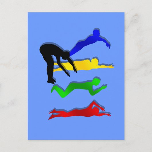 Zwemwatersport Briefkaart (Voorkant)