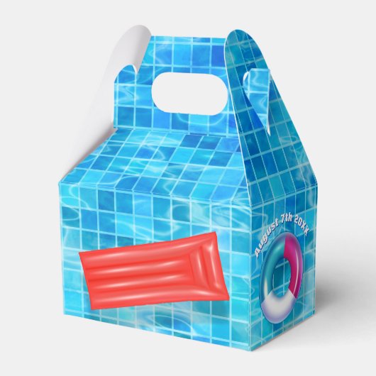 Zwemwatervun voor de Koel-zomerpool Bedankdoosjes (Achterkant)