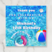 Zwemwatervun voor de Koel-zomerpool Bedankjes Labels (Achterkant)