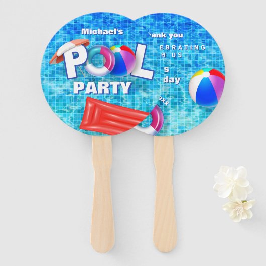 Zwemwatervun voor de Koel-zomerpool Handwaaier (Voorkant en achterkant)