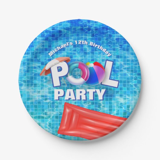 Zwemwatervun voor de Koel-zomerpool Papieren Bordje (Voorkant)