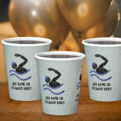 Zwemwedstrijd - scherp zwemmer mannelijk ontwerp papieren bekers