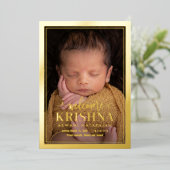 Zwemwelkome Folie Moderne Baby bekendmaking Feestdagenkaart (Staand Voorkant)