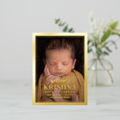 Zwemwelkomstwoord Folie geboorte Briefkaart (Staand Voorkant)