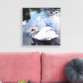 ZWEMZWAAN Uitgerekt Canvas Print (Insitu (Woonkamer))