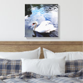 ZWEMZWAAN Uitgerekt Canvas Print (Insitu (Slaapkamer))
