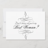 Zwemzwart en wit kunstwerk beste vrouwenuitnodigin kaart (Voorkant)