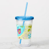 Zwemzwembad meisje op strand bikini acryl drinkbeker (Achterkant)