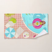 Zwemzwembad meisje op strand bikini bad handdoek (Handdoek)