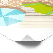 Zwemzwembad meisje op strand bikini foto afdruk (Hoek)