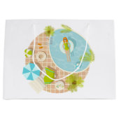 Zwemzwembad meisje op strand bikini groot cadeauzakje (Voorkant)